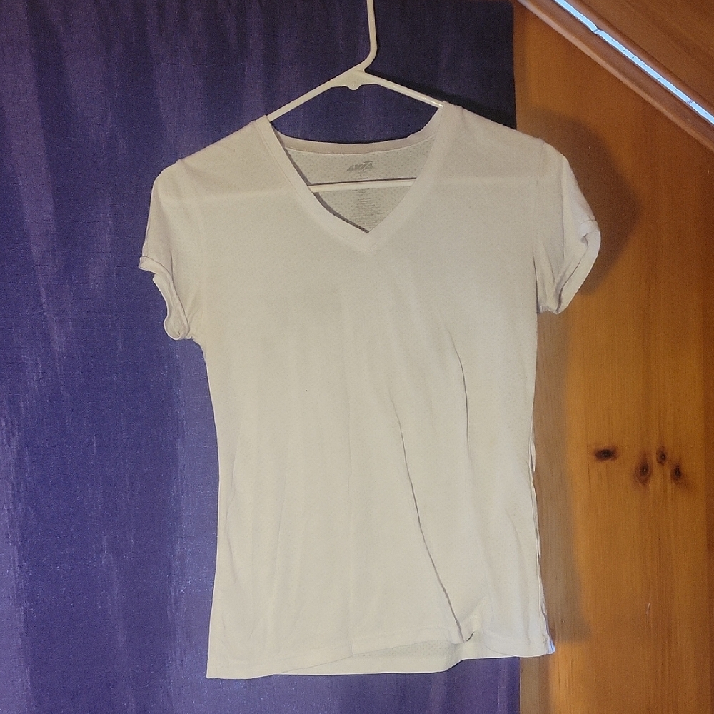 Avia White V-Neck Short Sleeve Tee